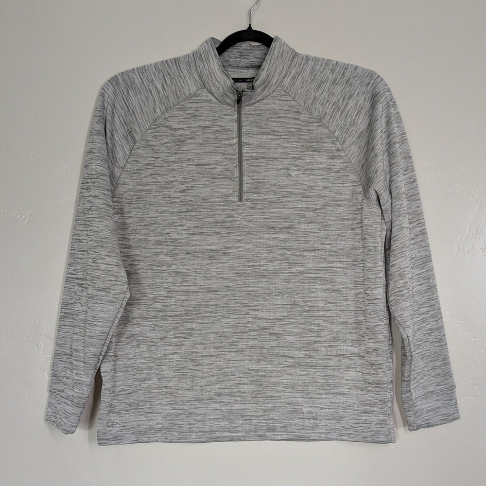 Greg Norman Mens XL 1/4 Zip Pullover Gray Heather Performance Golf Sweatshirt‎